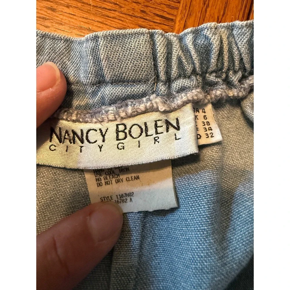 Nancy Bolen City Girl Vintage Denim Safari Set Tiger Giraffe Beaded Blue Sz 6 4